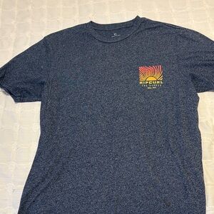 Rip Curl Men's Heathered Navy Tee with Vibrant Logo